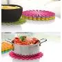 ME.FAN 3 Set Silicone Multi-Use Flower Trivet Mat - Premium Quality Insulated Flexible Durable Non Slip Coasters Hot Pads Yellow