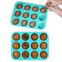 Silicone Muffin Pan Set - Cupcake Pans 12 Cups Silicone Baking Molds,BPA Free 100% Food Grade, Pinch Test Approved, Pack of 2
