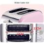 QIN.J.FANG-Kitchen 2-Slice Toaster Stainless Steel, 6-speed professional temperature control Removable Crumb Tray, 220V,Red