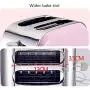 QIN.J.FANG-Kitchen 2-Slice Toaster Stainless Steel, 6-speed professional temperature control Removable Crumb Tray, 220V,Red