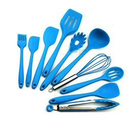 DINNA Silicone Kitchenware 10Pcs Set,Heat Resistant Non Stick Kitchen Utensils Baking Tools Cooking Utensils Gadgets Cookers, Non-Stick Heat Resistant for Cookware