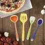 Silicone Cooking Utensil Set 6PCS Rainbow Semi-transparent Kitchenware Spatula Scraper Oil Sweep Salad Spoon Non-Stick Heat Resistant for Cooking Baking