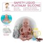 Vollence 14 inch Realistic Reborn Baby Doll,PVC Free,Solid Platinum Liquid Full Body Silicone Real Baby Dolls,Lifelike Soft Handmade Silicone Baby Doll with Clothes -Boy