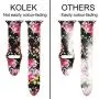 KOLEK Floral Bands Compatible with Apple Watch 42mm 44mm, Silicone Fadeless Pattern Printed Replacement Bands for iWatch Series 4 3 2 1, Pink Flower, M, L