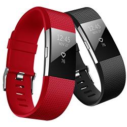 Hanlesi Bands Compatible with Fitbit Charge 2, Soft Silicone Breathable Fashion Sport Strap for Fit bit Charge2 Replacement Original Accessory