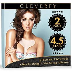 Cleverfy Chest Wrinkle Pads & Facial Wrinkle Patches - [2x] Silicone Eye Pads, [1x] Decollete Anti Wrinkle Chest Pads, [1x] Forehead Wrinkle Patches | Silicone Wrinkle Pads for Chest Wrinkles