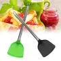 GloryMM Silicone Spatula Stainless Steel Kitchenware Shovel Kitchen Utensils Non-Stick For Cooking Flipping Pressing,Black