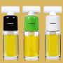 OUNONA 170ml Oil Sprayer - Portable Oil Spray Bottle Vinegar Glass Spraying Bottle Glass Kitchenware for Cooking/BBQ (White)