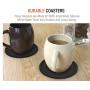 NIZE Silicone Coasters, 8 Easy To Clean Black Drink Coasters, Perfect To Protect Your Furniture, No More Water Rings and Wet Sticky Tables, Non-Slip and Great Grip, Long-Lasting