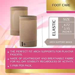 Compression Foot Arch Support - Soft Gel Pad Cushions - Arch Sleeves for Flat Feet - Plantar Fasciitis Sleeves - Foot Pain Relief (Beige)