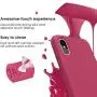 JASBON Silicone Case for iPhone X/iPhone Xs Case, Liquid Silicone Case with Free Screen Protector Gel Rubber Shockproof Cover Full Protective Case for Apple iPhone Xs/X-Rose Red
