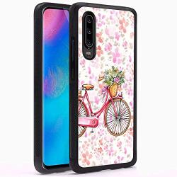 Huawei P30 Case,Flexible Soft TPU Cover Shell,Slim Silicone Black Rubber Non-Slip Durable Design Protective Phone Case for Huawei P30 -Bicycle