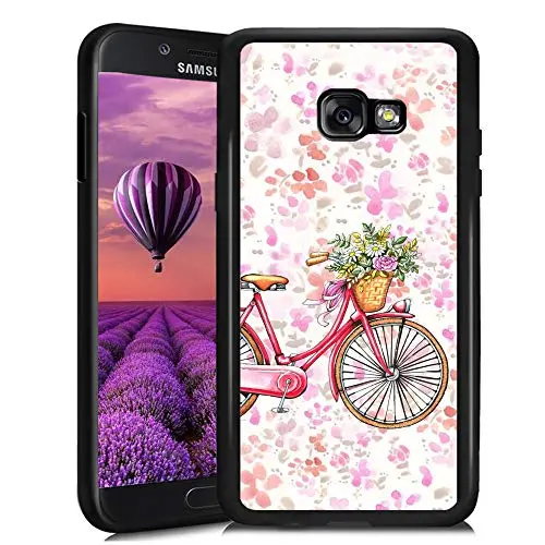 Samsung Galaxy A5 2017 Case,Flexible Soft TPU Cover Shell,Slim Silicone Black Rubber Non-Slip Durable Design Protective Phone Case for Samsung Galaxy A5 2017 -Bicycle
