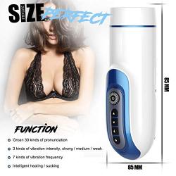 Induced Vibration Multi Vibration Frequency Mens Thrust and Rotation Male Handsfree Auto Suck Silicone Male Toys Cup Vágǐna Real Pūssy Sexrs Toys for Solo Men,Black