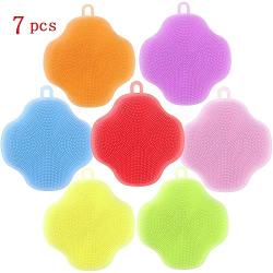 Silicone Sponge-7 Silicone Sponges for Dishes Washing Kitchen Multi-Function Heat Resistant Washing Fruits Brush Silicone Sponge Scrubber