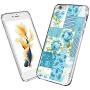 iPhone 6s 6 Case, Blue Flower Shock-Absorption TPU Rubber Bumper iPhone 6s 6 Case, Ultra Thin Slim Protective Cover for iPhone 6s 6-Clear