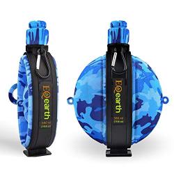 EQearth Silicone Foldable Water Bottle with Compass ?Army & Navy Design, Outdoor Indoor Sport Food-Grade Safe, BPA Free & Non-Toxic Eco-Friendly, Compact, Collapsible, Light Weight, Hot & Cold Drinks