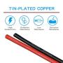 BNTECHGO 12 Gauge Silicone Wire Spool 50 feet Ultra Flexible High Temp 200 deg C 600V 12 AWG Silicone Wire 680 Strands of Tinned Copper Wire 25 ft Black and 25 ft Red Stranded Wire for Model Battery