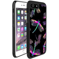 iPhone 6s 6 Case with Beautiful Dragonfly Pattern Whimsical Design Bumper Black Soft TPU and PC Protection Anti-Slippery &Fingerprint Case for iPhone 6s 6