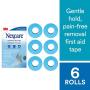 Nexcare Sensitive Skin Tape SIOC, Pain-Free Removal, 1-inch X 4 Yard Roll (Pack of 6)