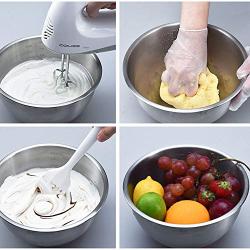 DEI QI Stainless Steel Mixing Bowl with Ergonomic Non-Slip Silicone Base Professional Kitchenware (Color : A, Size : 24cm)