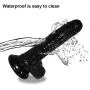 Full Portable 7.08 Inch Waterproof Soft Wand Flexible Toy for Women,Lifelike Women - Black - Daxuedasan