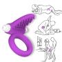 Powerful Vibrating Cock Ring Vibrator -Waterproof Silicone P Enis Ring-Enhancing Adult S ex Toys for Male or Couples (Purple)