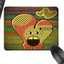 Modern Hot Selling Extra Large Mouse Pad Cute Monster on Grunge Striped Backdrop with Zipped Head Heart Graphic Laptop Desk Mat, Waterproof Desk Writing Pad 11.8&quotx9.8" Yellow Coral Olive Green