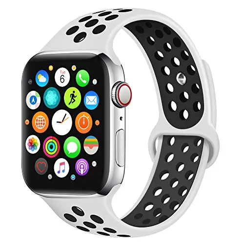 Bravely klimbing Compatible with Apple Watch Band 44mm 42mm 40mm 38mm, Soft Silicone iWatch Bands Replacement Sport Bands for iWatch Series 5 4 3 2 1 for Men and Women S/M M/L