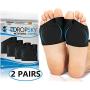 Metatarsal Sleeve with Gel Pads - 2 Pairs - Ball of Foot Cushions with Soft Gel - Fabric Compression - Help Metatarsalgia, Mortons, Neuroma, Calluses Blisters, Diabetic Feet - for Women, Men (Black)