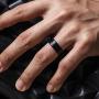 ThunderFit Mens Silicone Rings 7 Rings / 4 Rings / 1 Ring - Brushed Top Beveled Edges Rubber Wedding Bands 6.35mm Wide - 2mm Thick