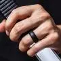 ThunderFit Mens Silicone Rings Wedding Bands - 4 Pack Classic & Striped Style - 8.7 mm Wide
