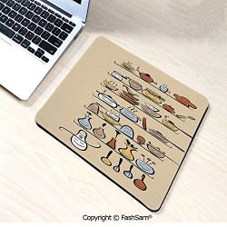 Mouse Pads Kitchenware and Utensils Appliances Ornaments Spice Rack Vintage Retro Style Design for Home(W7.8xL9.45)