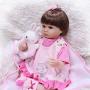 Pinky 17" 43cm Lifelike Reborn Baby Girl Dolls Soft Silicone Doll Realistic Looking Newborn Dolls Real Touch Doll Toddler Cute Toy Child Birthday and Xmas Gift