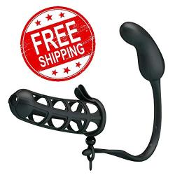 Unreal Waterproof Silicone Shaft Sheath Extension Extender Cage Moving Plug Toy Sensation1708