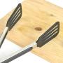 Jdeepued Silicone kitchenware 3-Piece 9 Inches Non-Stick Stainless Steel Silicone BBQ and Kitchen Tongs Balck Silicone Kitchen Utensils (Color : Black, Size : 9 Inches)