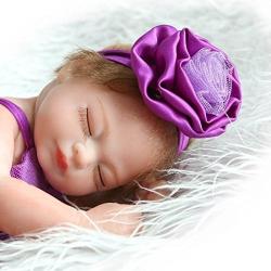 Zero Pam Handmade Newborn Baby Girl Vinyl Soft Silicone Realistic Reborn Doll Real Look … (Purple)