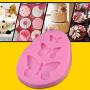 TGSEA 3-Hole Butterfly Cake Mold Chocolate Cake Mold Sugarcraft Decorating Baking Tools 3D Silicone Fondant Mold Bakeware Soap Mould Kitchenware