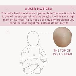 Vollence 18 inch Sleeping Full Body Silicone Baby Dolls,Not Vinyl Material Dolls,Eye Closed Realistic Newborn Real Baby Dolls That Look Real, Soft Handmade Silicone Lifelike Baby Doll - Boy