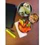 Snackerdoos Large 3-piece Stainless Steel Food Containers with BPA-free Silicone Lids for sandwiches, salads, and snacks for on-the-go families, professionals, and adventurers.