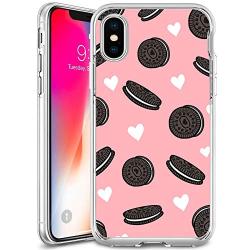 iPhone Xs iPhone X Case,Flexible Soft TPU Cover Shell,Slim Silicone Black Rubber Non-Slip Durable Design Protective Phone Case for iPhone Xs iPhone X -Biscuits