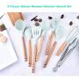 Kitchen Utensil Set Silicone Cooking Utensils 9Piece - Cooking Utensils Set with Bamboo Wood Handles for Nonstick Cookware,BPA Free, Non Toxic Turner Tongs Spatula Spoon Set.-Chefs Hand