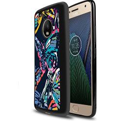 Moto G5 Case,Flexible Soft TPU Cover Shell,Slim Silicone Black Rubber Non-Slip Durable Design Protective Phone Case for Moto G5 -Butterfly