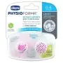 Chicco PhysioForma Light Day & Night including Glow In Dark Pacifier for Babies 0-6m, Pink, Orthodontic Nipple, BPA-Free, 2-count in Sterilizing Case