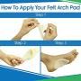 ViveSole Arch Support Pads (6 Pairs) Adhesive Felt Foot Insert - Men Women - for Shoes, Sandals, Flip Flops, Boots, High Heels, Flat Feet, High Arches, Plantar Fasciitis