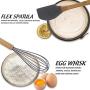 SHUHAO Silicone Cookware Set, 8 Non-Stick Heat-Resistant Silicone Kitchenware, Wooden Handles, Best Kitchen Tool Gadgets, Suitable for Cooking
