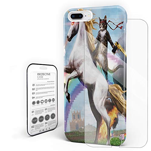 Cases for iPhone 6/6s, [Built-in Screen Protector] Slim Fit Shell Anti-Scratch Shock & Fingerprint Full Protective Hard Covers for Apple Phone 4.7 Inch - Fighting Unicorn and Cat