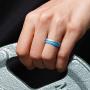 ThunderFit Thin and Stackable Silicone Rings, 8 Rings / 4 Rings / 1 Ring - Silicone Wedding Bands for Women - Diamond Pattern