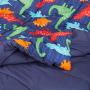 AmazonBasics Easy-Wash Microfiber Kids Bed-in-a-Bag Bedding Set - Twin, Multi-Color Dinosaurs