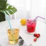 Reusable Straws Silicone Drinking Straws FDA and LFGB Approved 12 pcs 10" Extra Long Regular Size for 30/20oz Yeti/Ozark/Rtic Tumblers+2Pcs Brushes+ 1 Linen Pouch